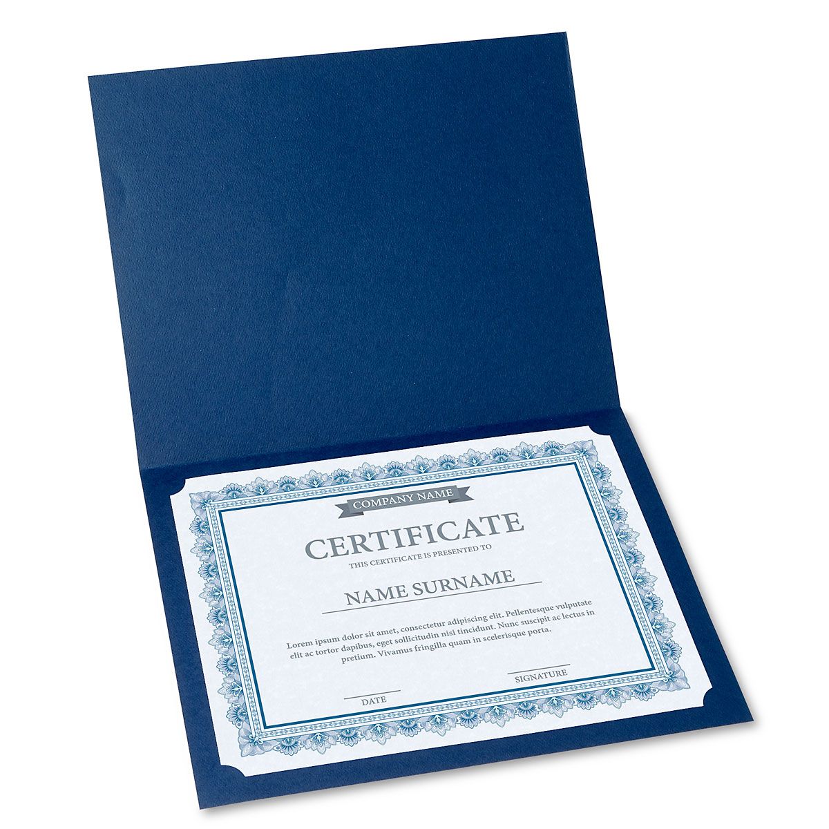 Intricate Blue Certificate Paper on Blue Parchment | Fine Stationery