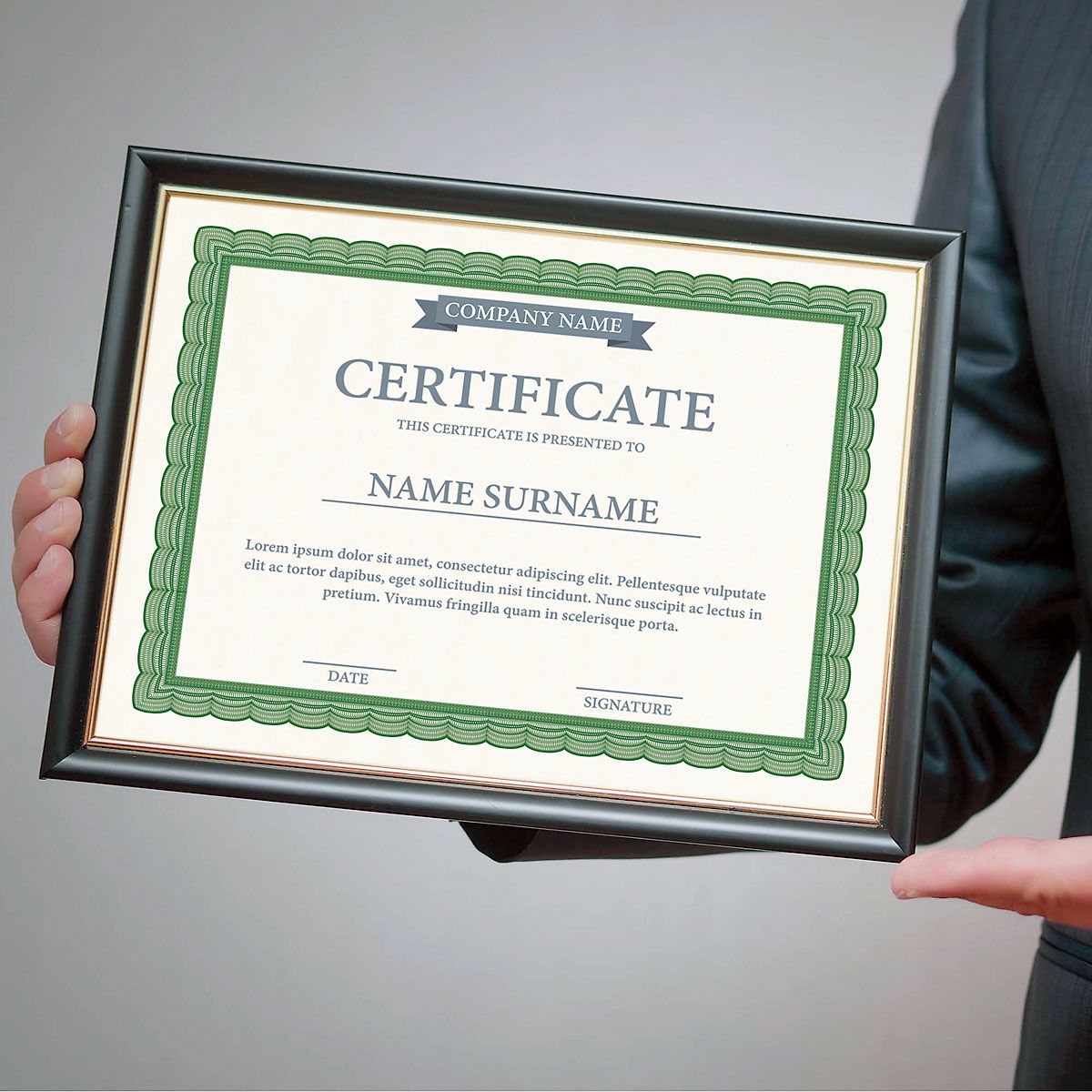 Executive Green Certificate Paper on White Parchment Fine Stationery