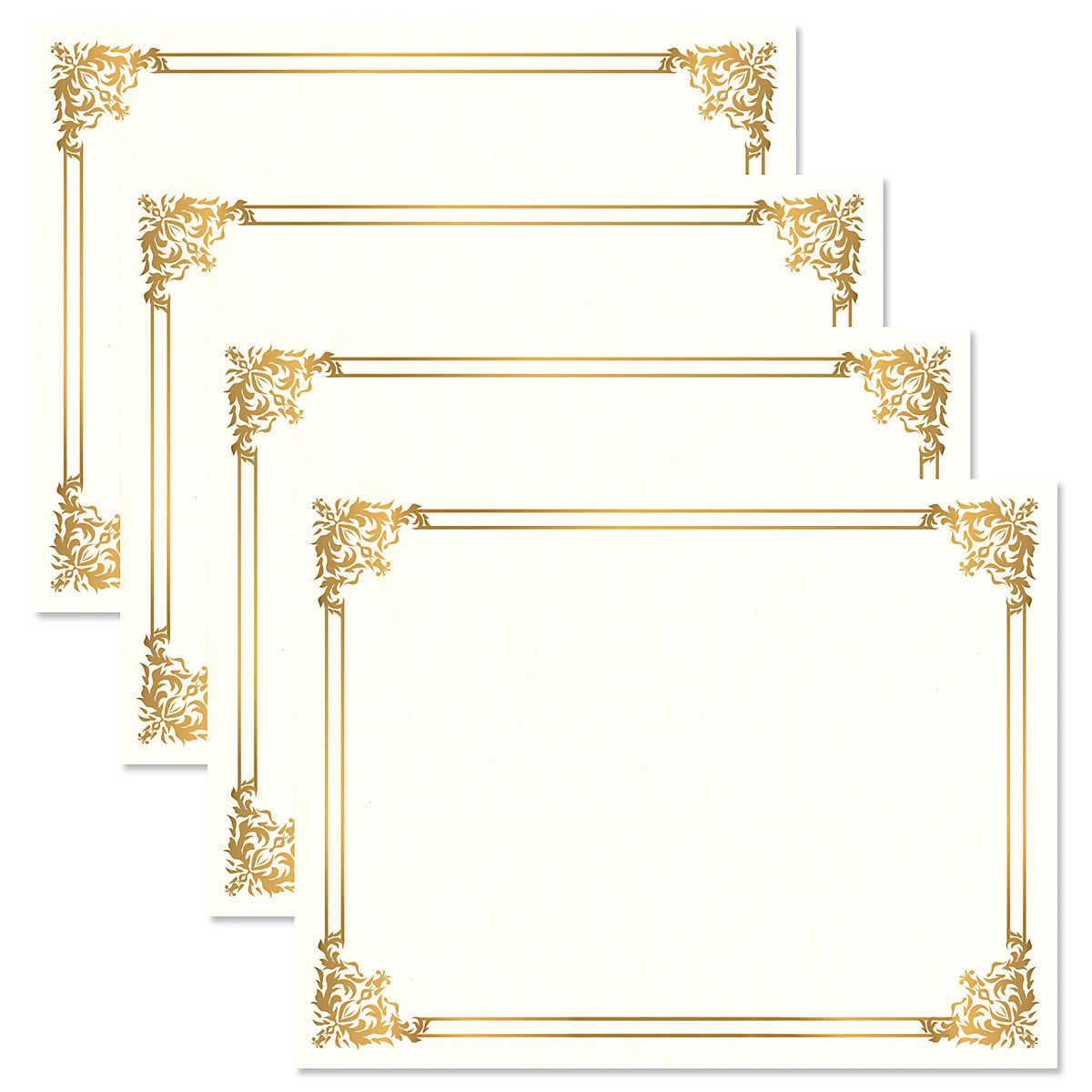 Empire Gold Certificate Paper on White Parchment Fine Stationery