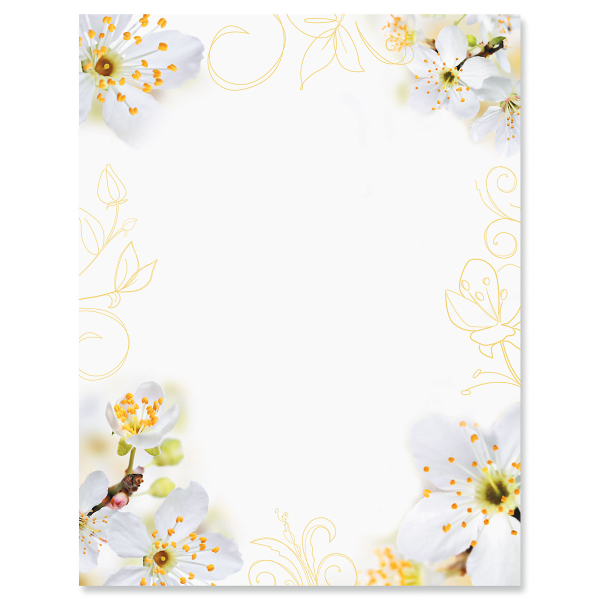 Brushed Floral Letter Papers | Fine Stationery