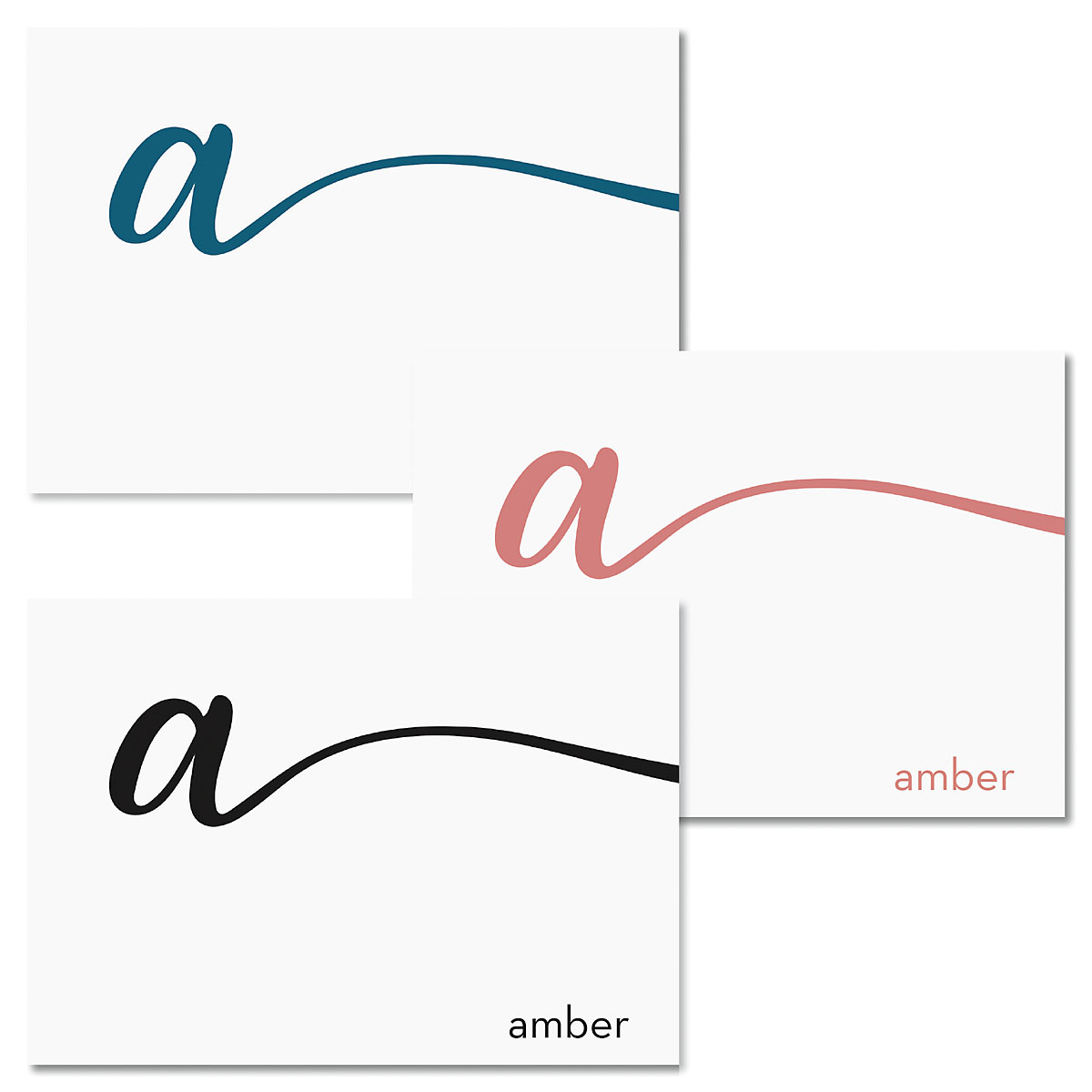 Cursive Initial Note Cards | Fine Stationery