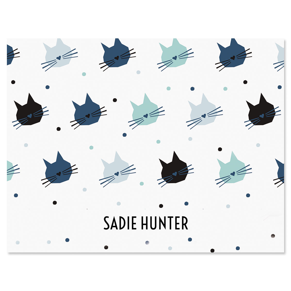 Cat Pattern Note Cards | Fine Stationery