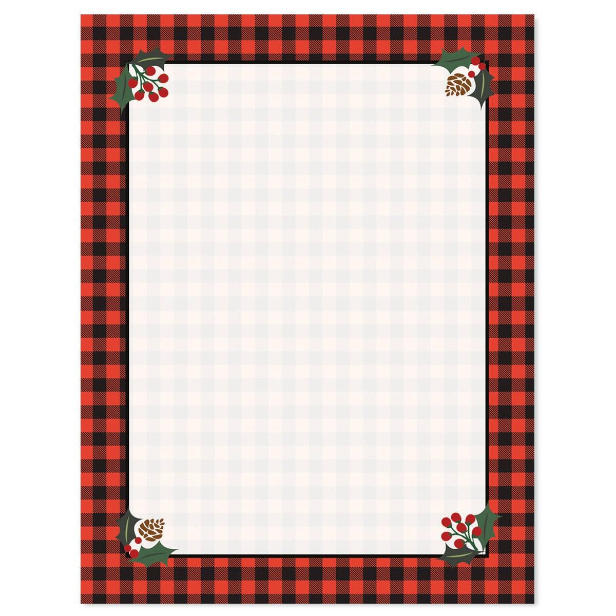 Buffalo Plaid Letter Papers Fine Stationery