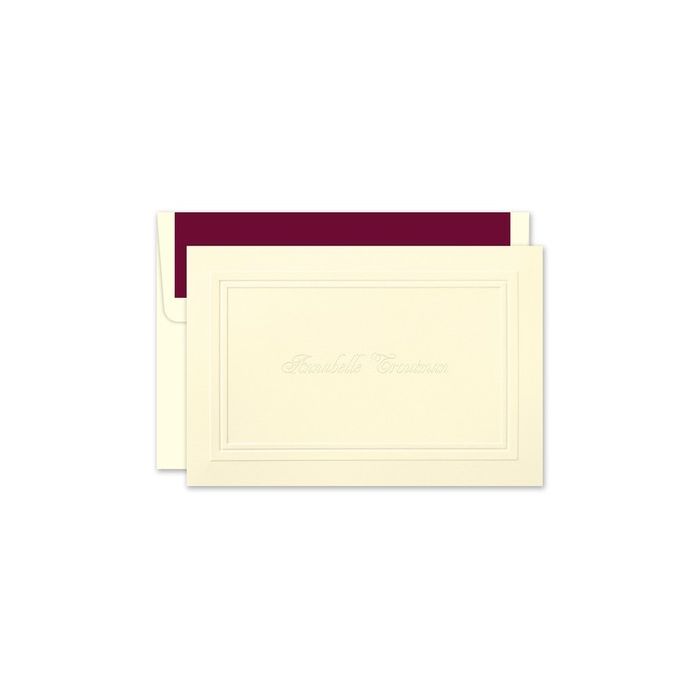 Embossed Ivory Note Card Fine Stationery