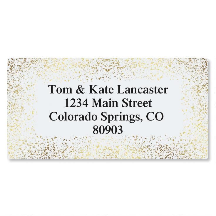 Gold Speckles Foil Border Custom Address Labels Fine Stationery