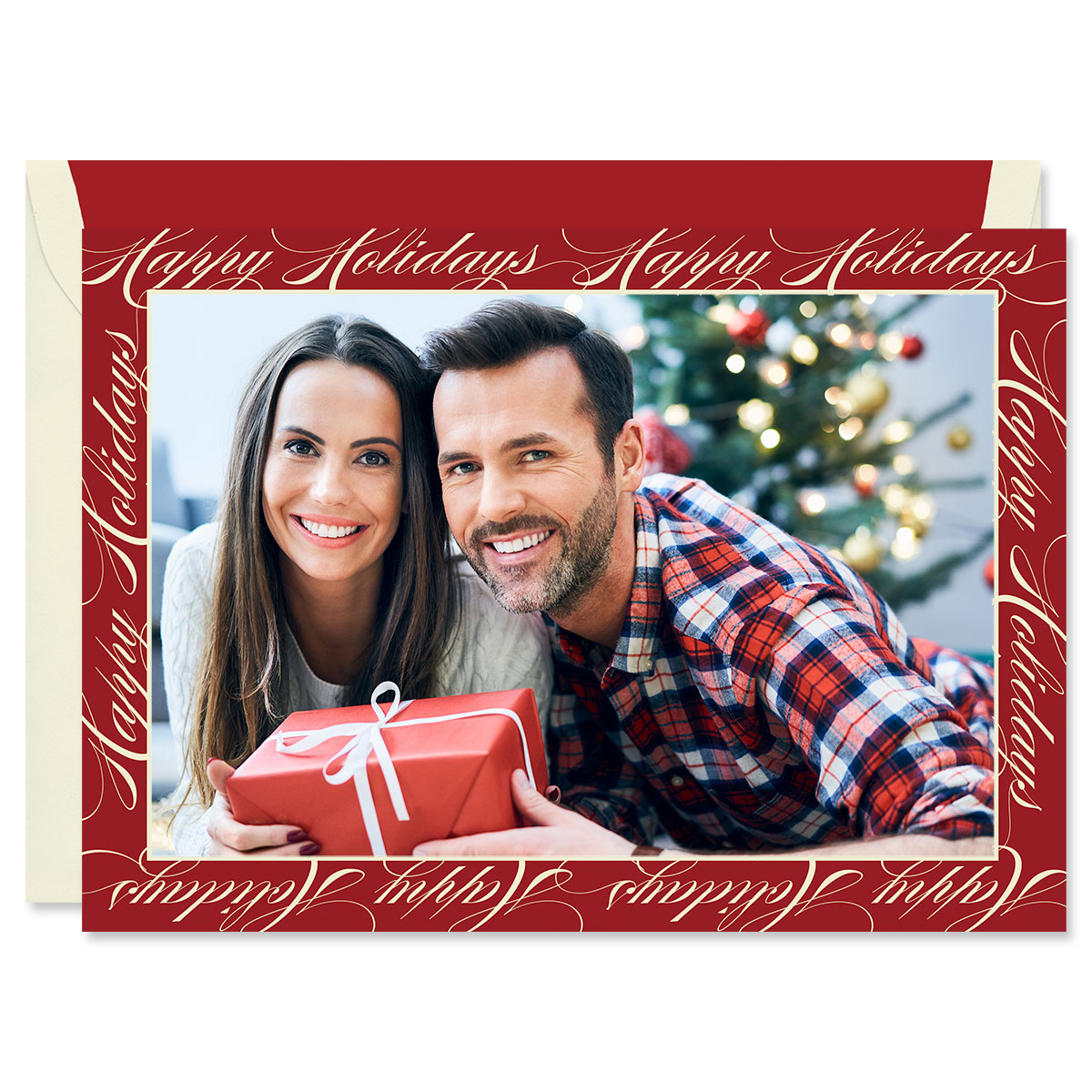 Happy Holidays Mounted Photo Card OR19HMC03 | Fine Stationery